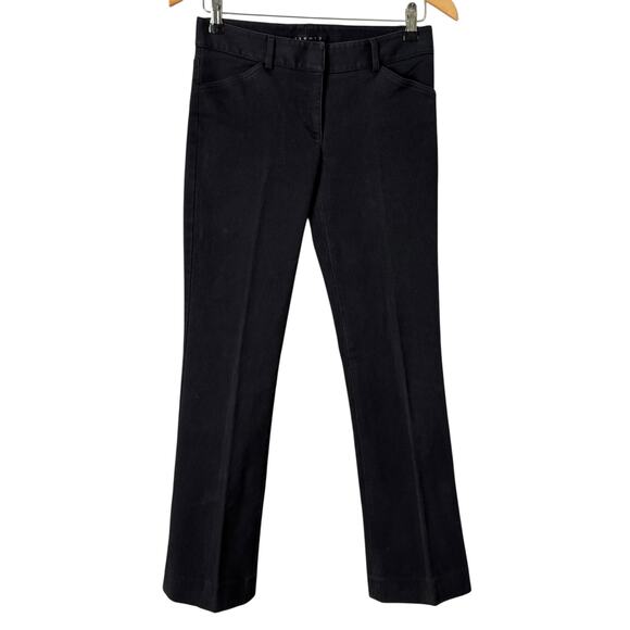 Theory Black Corduroy Dress Pants in Black Straight Leg Mid-Rise, Size 4 - Picture 1 of 9